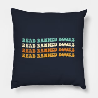 Banned Books Gift Book Lover Gift Retro Groovy Read Banned Books Pillow