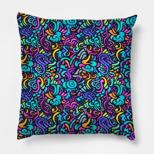 Psychedelic style with vibrant colour Pillow