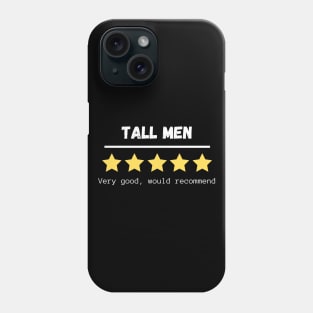 Tall men, five stars, very good, would recommend. Phone Case