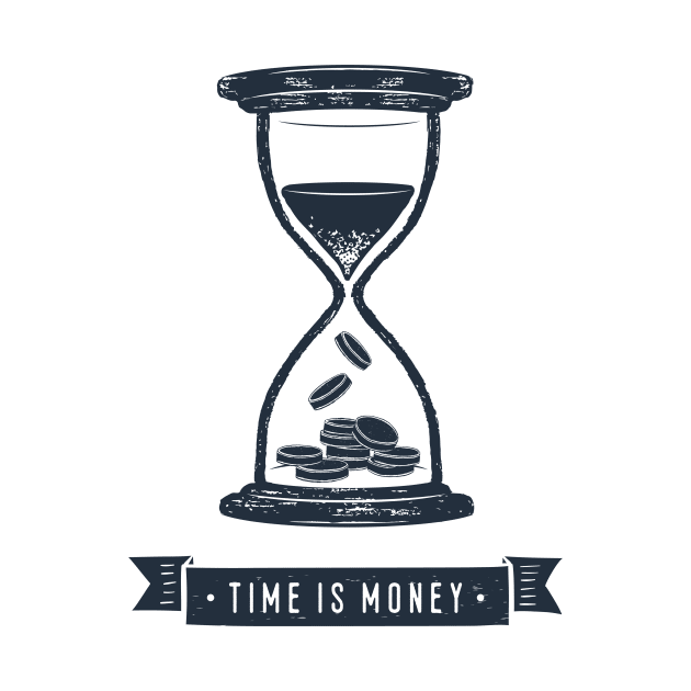 Time Is Money. Motivational Quote.Creative Illustration by SlothAstronaut