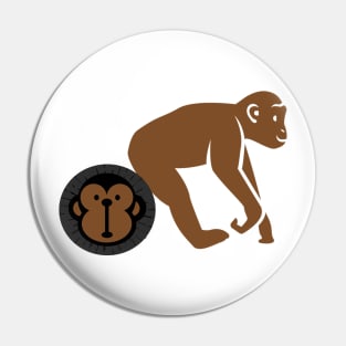 Badass Walking Monkey with Face Shirt Pin