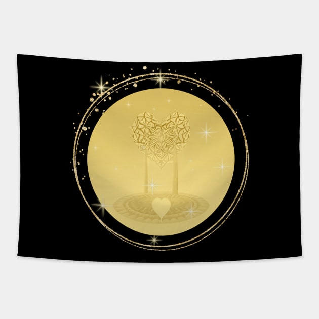 Heart of Gold Tapestry by Mazzlo Shop