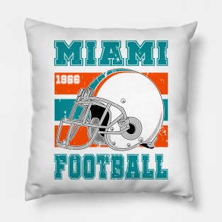 Miami Retro Football Pillow