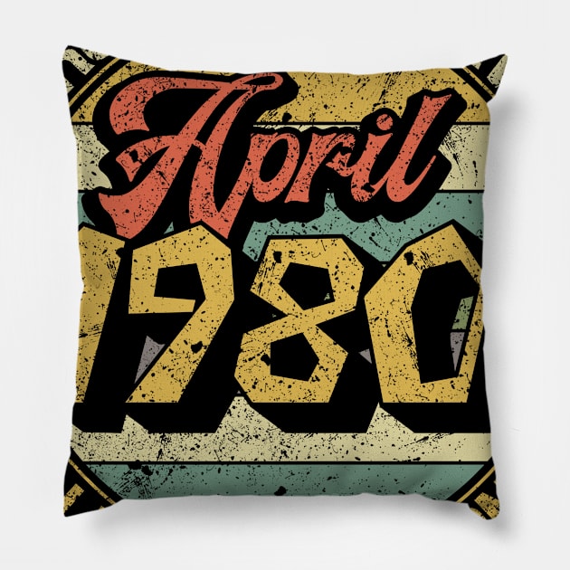 born April 1980 Vintage Gift Pillow by thuden1738