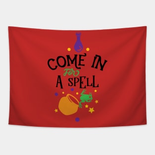 Halloween Come in for a spell Tapestry