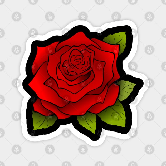 Big Red Rose Magnet by holidaystore