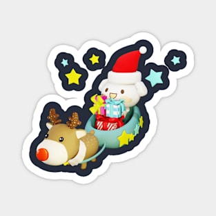 HoHoHo Cute Puppy Santa Magnet