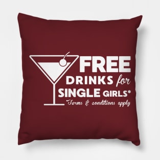 Funny Pick Up Line Free Drinks Pillow