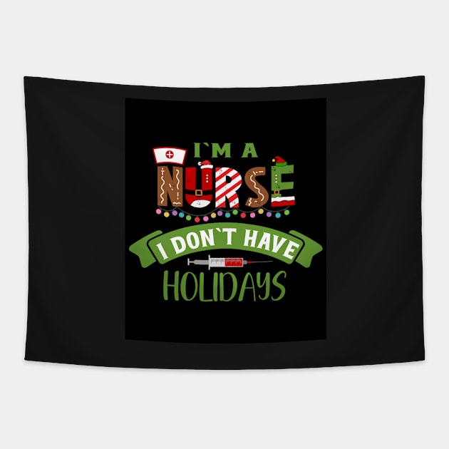 Funny Nurse Life Christmas Pun Quote Hilarious Joke Idea Tapestry by HomeCoquette