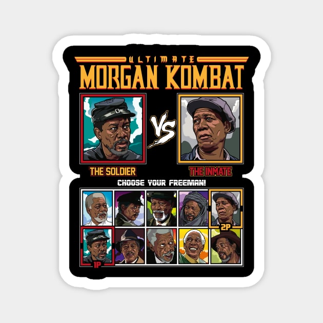 Morgan Freeman Fighter - Morgan Kombat Magnet by RetroReview