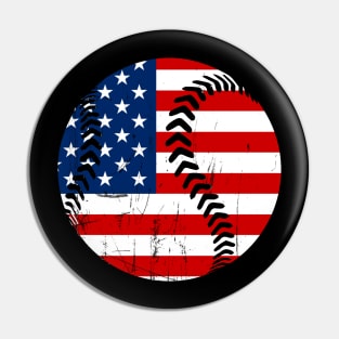 Usa America Flag Baseball 4Th Of July Pin