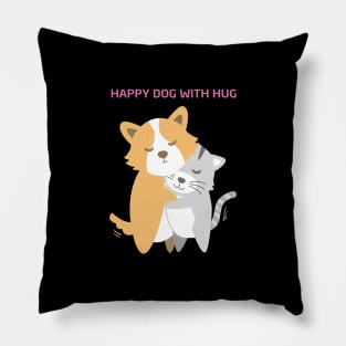 Happy Dog With HUG Pillow