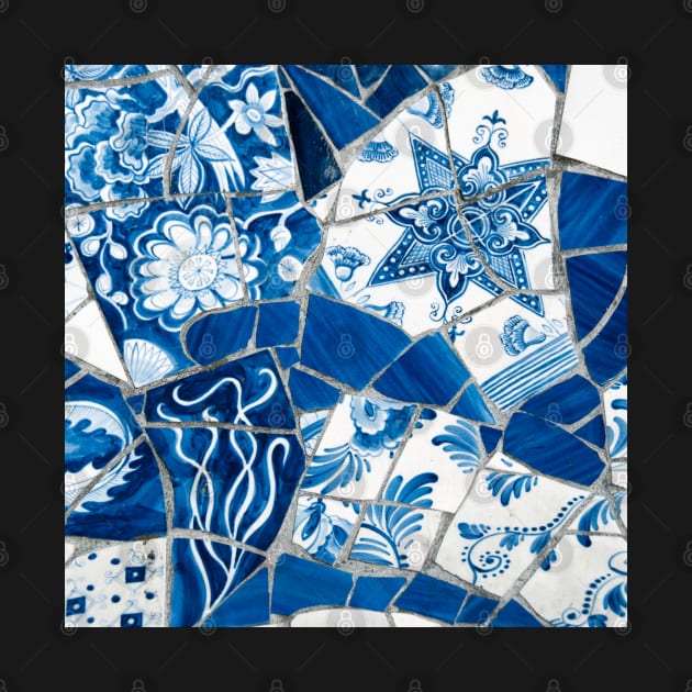 Antique Dutch Delft Blue Mosaic Tiles by Art by Ergate