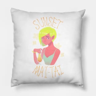 Sunset Mai Tai Pillow