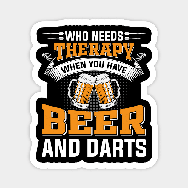 Funny Beer And Darts Player Magnet by Visual Vibes