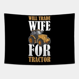Will Trade Wife Funny Tractor Gift Tapestry