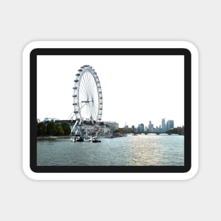 Sunset on river Thames with London Eye Magnet