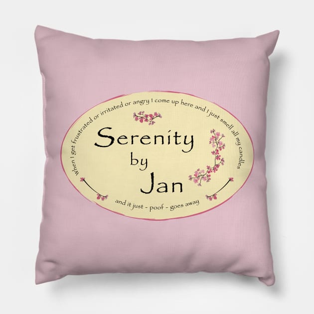 Serenity By Jan The Office Jans Candles Pillow by graphicbombdesigns