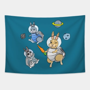 Space bunny astronauts Tapestry