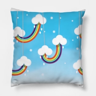 Clouds and Rainbows Pillow