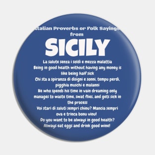 Italian Proverbs or Folk Sayings from Sicily Pin