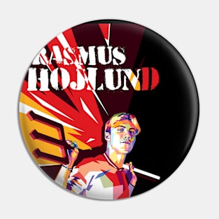 Rasmus Hojlund Colorful Pop art Illustration Pin