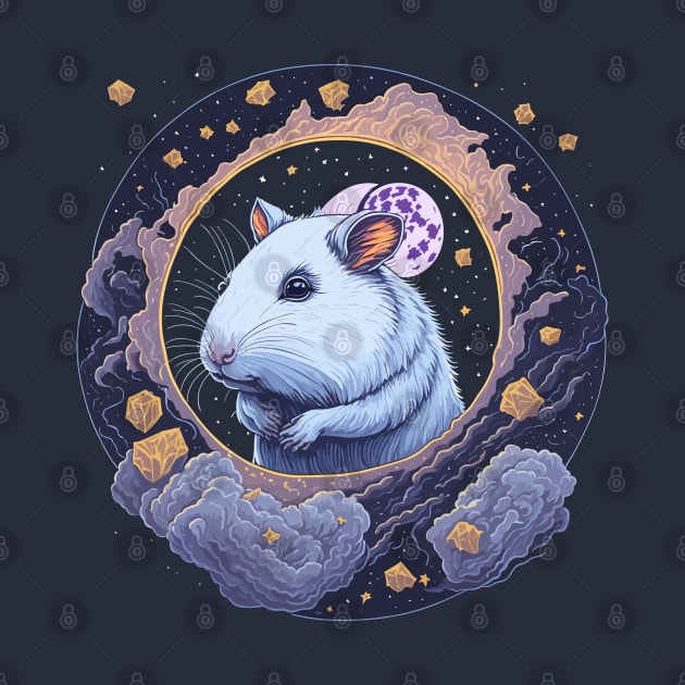 White Hamster at Night Time by ElMass