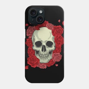 Skull in roses Phone Case