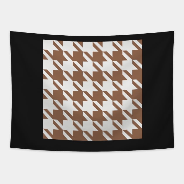 Little Critter Houndstooth - Brown and White Tapestry by A2Gretchen