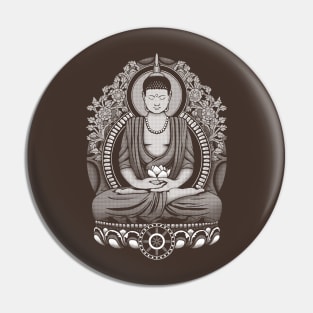 Gautama Buddha White Halftone Pin