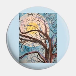 Blue Moon and stars Painting Pin