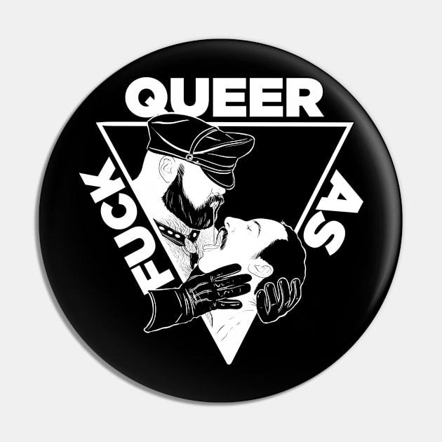 Queer AF - dark Tee Pin by RobskiArt