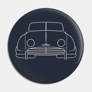 Saab 92 1950s classic car white outline graphic Pin