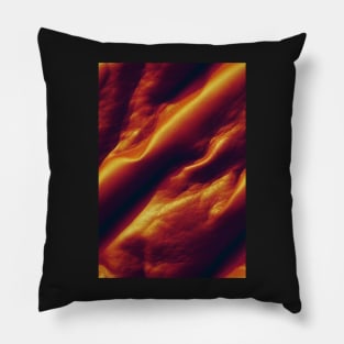 Orange Imitation leather, natural and ecological leather print #2 Pillow