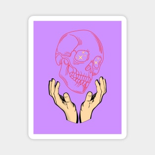 Magic skull tarot controlling hands illustration Magnet