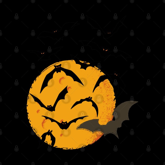 Halloween Moon Bats by ShubShank