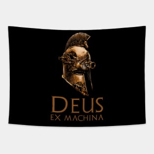 Deus Ex Machina - Steampunk Ancient Greek Warrior Helmet Tapestry