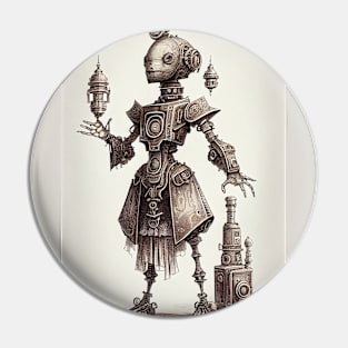 Steampunk Robot Companion Pin