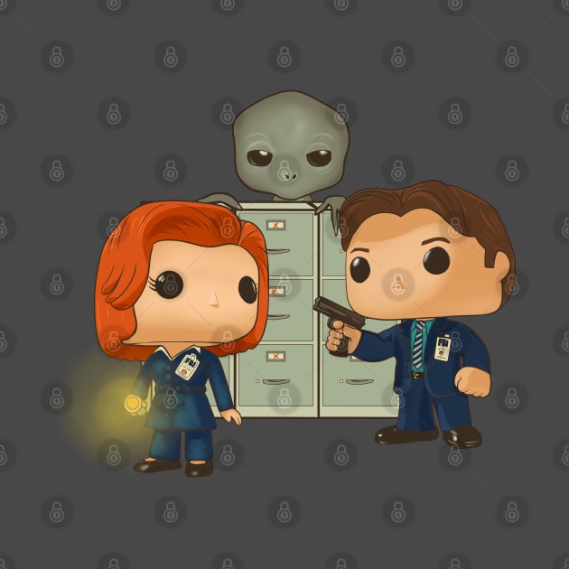 Fox Mulder and Dana Scully Funko pop by Mimie20