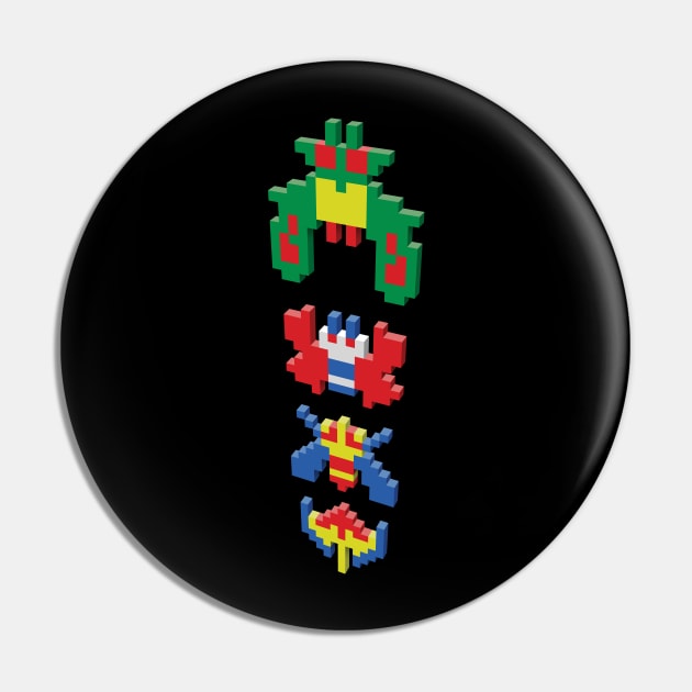 Galaga Aliens Pin by GraphicGibbon