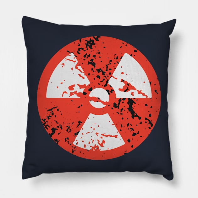 Distressed Ionizing Radiation Symbol Pillow by PallKris