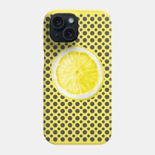 lemons yellow slice with dots Phone Case