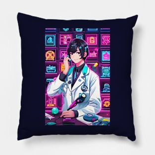 Sci fi neon doctor Pillow