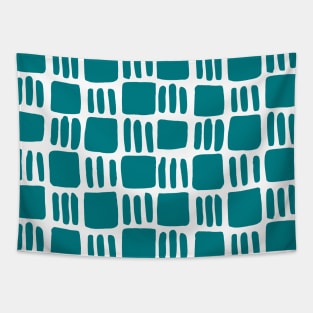 Abstract squares - turquoise Tapestry