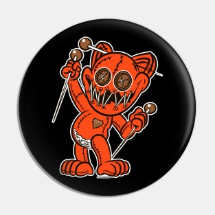 VooDoo Black Kitty Cat Doll Cleveland Colors Pin