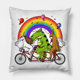 Unicorn Dinosaur Sloth Birthday Party Pillow