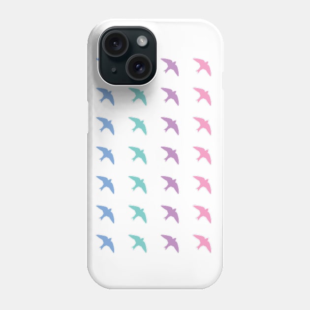 Pastel Purple Martin Birds Flying Pattern Phone Case by Rosie's Rings and Things