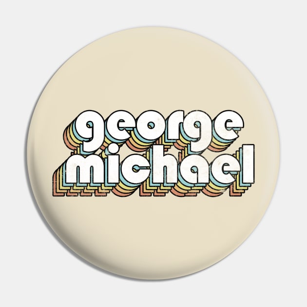 George Michael - Retro Rainbow Letters Pin by Dimma Viral