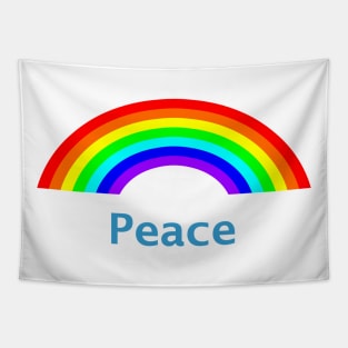 Blue Peace Rainbow Tapestry