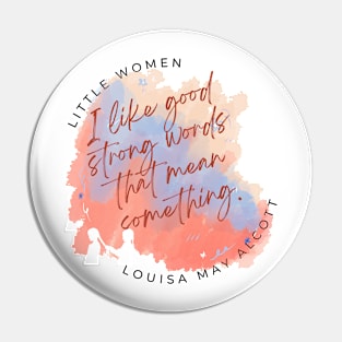 little women strong words watercolor Pin